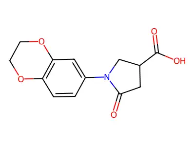1-(2,3-Dihydro-1,4-benzodioxin-6-yl)-5-oxopyrrolidine-3-carboxylic acid structure