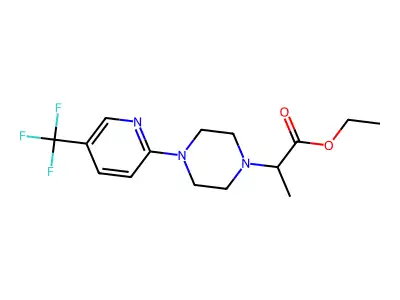 Ethyl 2-[4-[5-(trifluoromethyl)pyridin-2-yl]piperazin-1-yl]propanoate structure