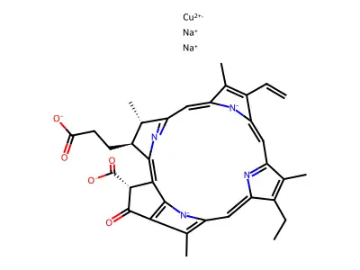 Copper chlorophyll sodium structure