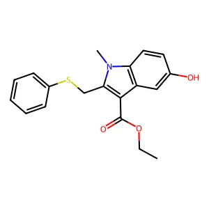 ethyl 5-hydroxy-1-methyl-2-((phenylthio)methyl)-1H-indole-3-carboxylate structure