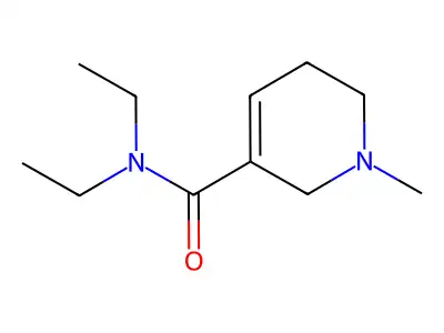 1-methyl-1,2,5,6-tetrahydropyridine-3-(N,N-diethylcarboxamide) structure
