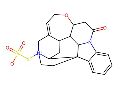 S-(10-Oxostrychnidin-19-ium-19-yl) sulfurothioate structure