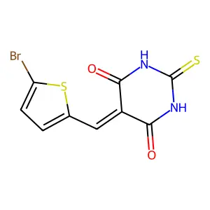 5-[(5-Bromothiophen-2-yl)methylidene]-2-sulfanylidene-1,3-diazinane-4,6-dione structure