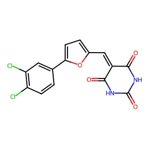 5-[[5-(3,4-Dichlorophenyl)furan-2-yl]methylidene]-1,3-diazinane-2,4,6-trione structure