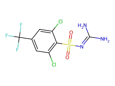 2-[2,6-Dichloro-4-(trifluoromethyl)phenyl]sulfonylguanidine structure