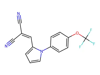 2-({1-[4-(trifluoromethoxy)phenyl]-1H-pyrrol-2-yl}methylene)malononitrile structure