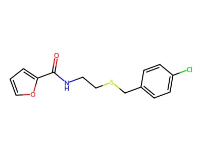 N-[2-[(4-chlorophenyl)methylsulfanyl]ethyl]furan-2-carboxamide structure