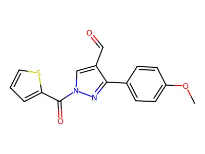 3-(4-Methoxyphenyl)-1-(2-Thienylcarbonyl)-1H-Pyrazole-4-Carbaldehyde structure