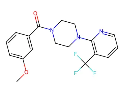 (3-Methoxyphenyl){4-[3-(trifluoromethyl)pyridin-2-yl]piperazino}methanone structure