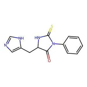 4-Imidazolidinone, 5-(1H-imidazol-5-ylmethyl)-3-phenyl-2-thioxo-, (5R)- structure
