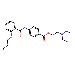 Benzoic acid, 4-(2-butoxybenzamido)-, 2-(diethylamino) ethyl ester structure
