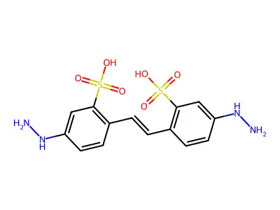Benzenesulfonic acid, 2,2'-(1,2-ethenediyl)bis(5-hydrazino- structure