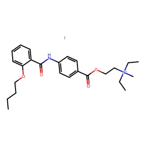 Ammonium, (2-(4-(2-butoxybenzamido)benzoyloxy)ethyl)diethylmethyl-, iodide structure