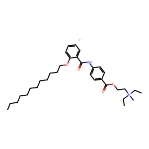 Ammonium, diethyl(2-(4-(2-dodecyloxybenzamido)benzoyloxy)ethyl)methyl-, iodide structure