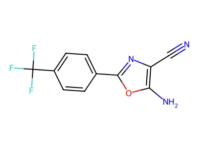 5-Amino-2-(4-(trifluoromethyl)phenyl)oxazole-4-carbonitrile structure