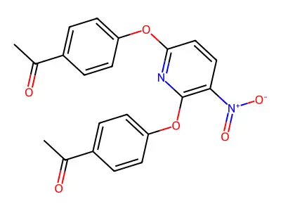1,1'-[(3-Nitropyridine-2,6-diyl)bis(oxy-4,1-phenylene)]di(ethan-1-one) structure