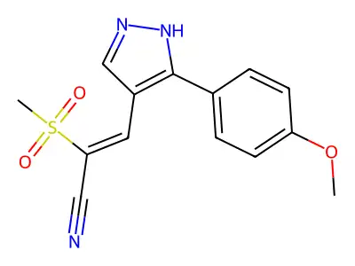 3-[3-(4-Methoxyphenyl)-1H-pyrazol-4-yl]-2-(methylsulfonyl)-2-propenenitrile structure