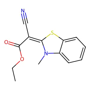 (E)-ethyl 2-cyano-2-(3-methylbenzo[d]thiazol-2(3H)-ylidene)acetate structure
