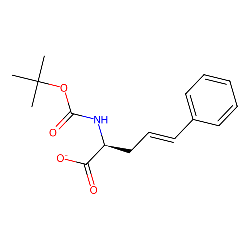 (E,2S)-2-[(2-methylpropan-2-yl)oxycarbonylamino]-5-phenylpent-4-enoate structure
