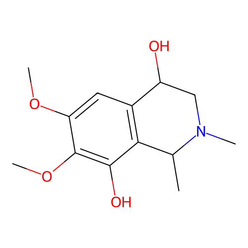 6,7-dimethoxy-1,2-dimethyl-3,4-dihydro-1H-isoquinoline-4,8-diol structure