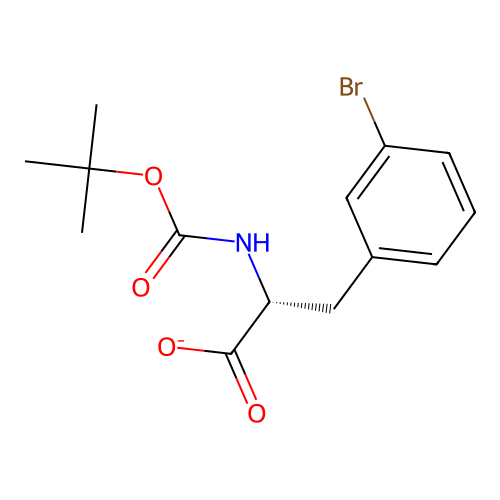 (2R)-3-(3-bromophenyl)-2-[(2-methylpropan-2-yl)oxycarbonylamino]propanoate structure