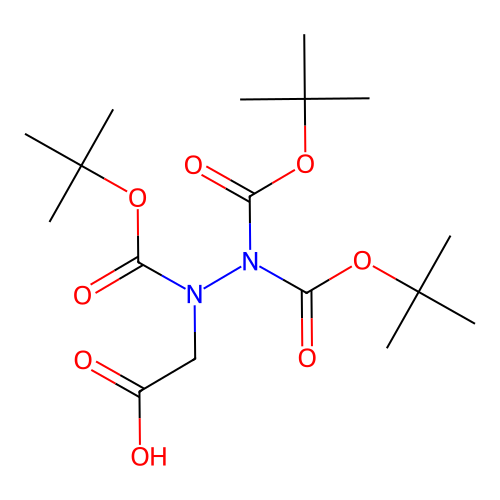 Tri-Boc-hydrazinoacetic acid structure