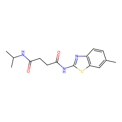 N-(6-methyl-1,3-benzothiazol-2-yl)-N'-(propan-2-yl)butanediamide structure