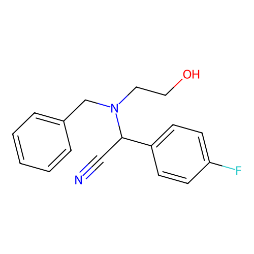 [Benzyl(2-hydroxyethyl)amino](4-fluorophenyl)acetonitrile structure
