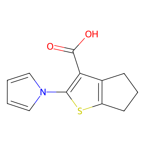 5,6-Dihydro-2-(1H-pyrrol-1-yl)-4H-cyclopenta(b)thiophene-3-carboxylic acid structure