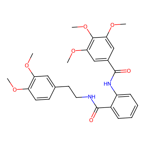 N-(2-{[2-(3,4-dimethoxyphenyl)ethyl]carbamoyl}phenyl)-3,4,5-trimethoxybenzamide structure
