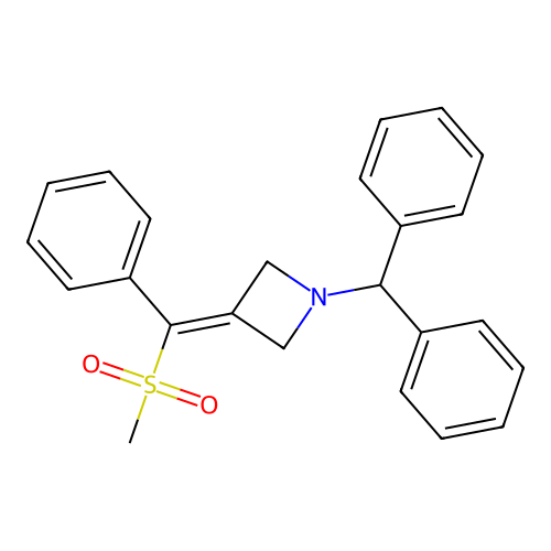 Azetidine, 1-(diphenylmethyl)-3-[(methylsulfonyl)phenylmethylene]- structure