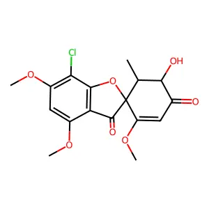7-Chloro-5'-hydroxy-2',4,6-trimethoxy-6'-methylspiro[benzofuran-2(3H),1'-[2]cyclohexene]-3,4'-dione structure