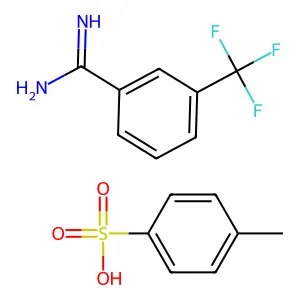 4-Methylbenzenesulfonic acid;3-(trifluoromethyl)benzenecarboximidamide structure