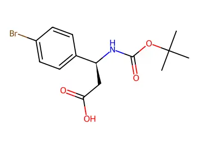 (betaS)-4-Bromo-beta-(((1,1-dimethylethoxy)carbonyl)amino)benzenepropanoic acid structure