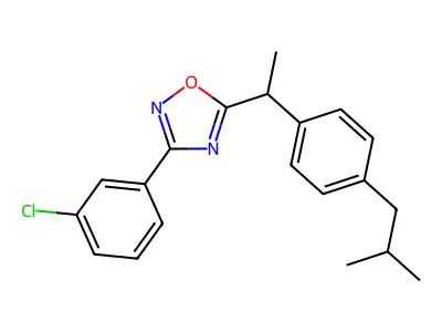 3-(3-Chlorophenyl)-5-[1-(4-isobutylphenyl)ethyl]-1,2,4-oxadiazole structure