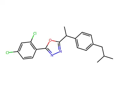 2-(2,4-Dichlorophenyl)-5-[1-[4-(2-methylpropyl)phenyl]ethyl]-1,3,4-oxadiazole structure