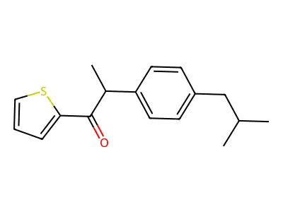 2-(4-Isobutylphenyl)-1-(2-thienyl)propan-1-one structure