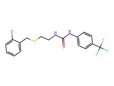 N-(2-{[(2-Chlorophenyl)methyl]sulfanyl}ethyl)-N'-[4-(trifluoromethyl)phenyl]urea structure