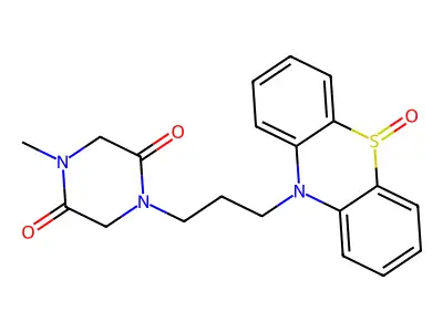 1-Methyl-4-(3-(5-oxophenothiazin-10-yl)propyl)piperazine-2,5-dione structure
