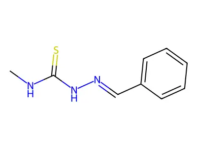 2-Benzylidene-N-methylhydrazine-1-carboximidothioic acid structure