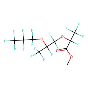 Perfluoro-2,5-dimethyl-3,6-dioxanonanoic acid methyl ester structure