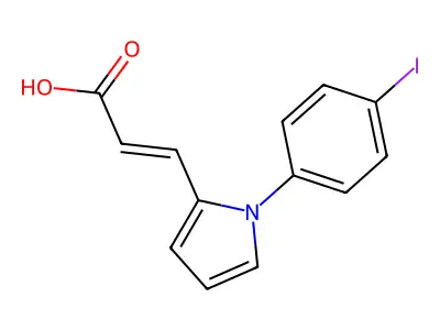3-[1-(4-iodophenyl)pyrrol-2-yl]prop-2-enoic Acid structure