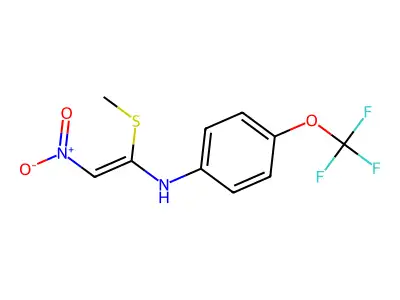 N-(1-methylsulfanyl-2-nitroethenyl)-4-(trifluoromethoxy)aniline structure