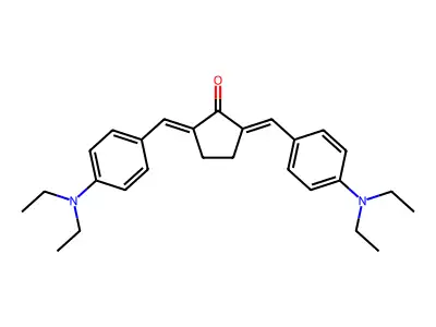 2,5-Bis(4-diethylaminobenzylidene)cyclopentanone structure