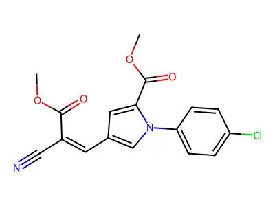 Methyl 1-(4-chlorophenyl)-4-(2-cyano-3-methoxy-3-oxo-1-propen-1-yl)-1H-pyrrole-2-carboxylate structure