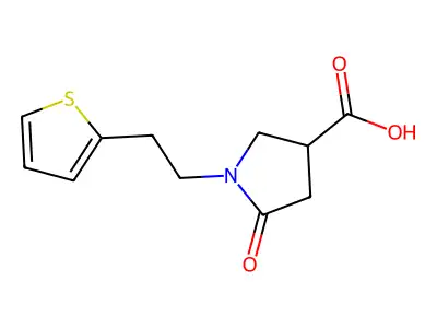 5-Oxo-1-[2-(2-thienyl)ethyl]pyrrolidine-3-carboxylic acid structure