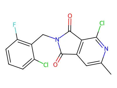 4-chloro-2-(2-chloro-6-fluorobenzyl)-6-methyl-2,3-dihydro-1H-pyrrolo[3,4-c]pyridine-1,3-dione structure