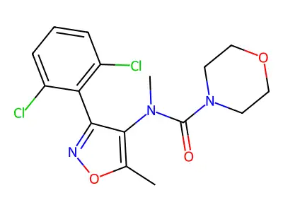 N-[3-(2,6-dichlorophenyl)-5-methyl-1,2-oxazol-4-yl]-N-methylmorpholine-4-carboxamide structure