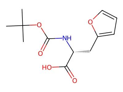 (R)-2-((tert-Butoxycarbonyl)amino)-3-(furan-2-yl)propanoic acid structure