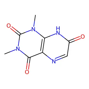 1,3-dimethyl-8H-pteridine-2,4,7-trione structure